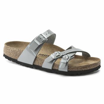 Franca Birkenstock Lakovane Birko Flor Damske Strieborne | SK 95CTV